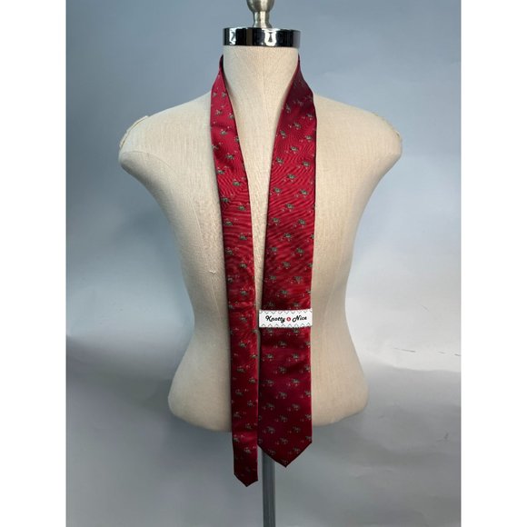 Knotty and Nice Christmas Tie Red Truck and Tree OS Red Christmas Polyester - Picture 15 of 16
